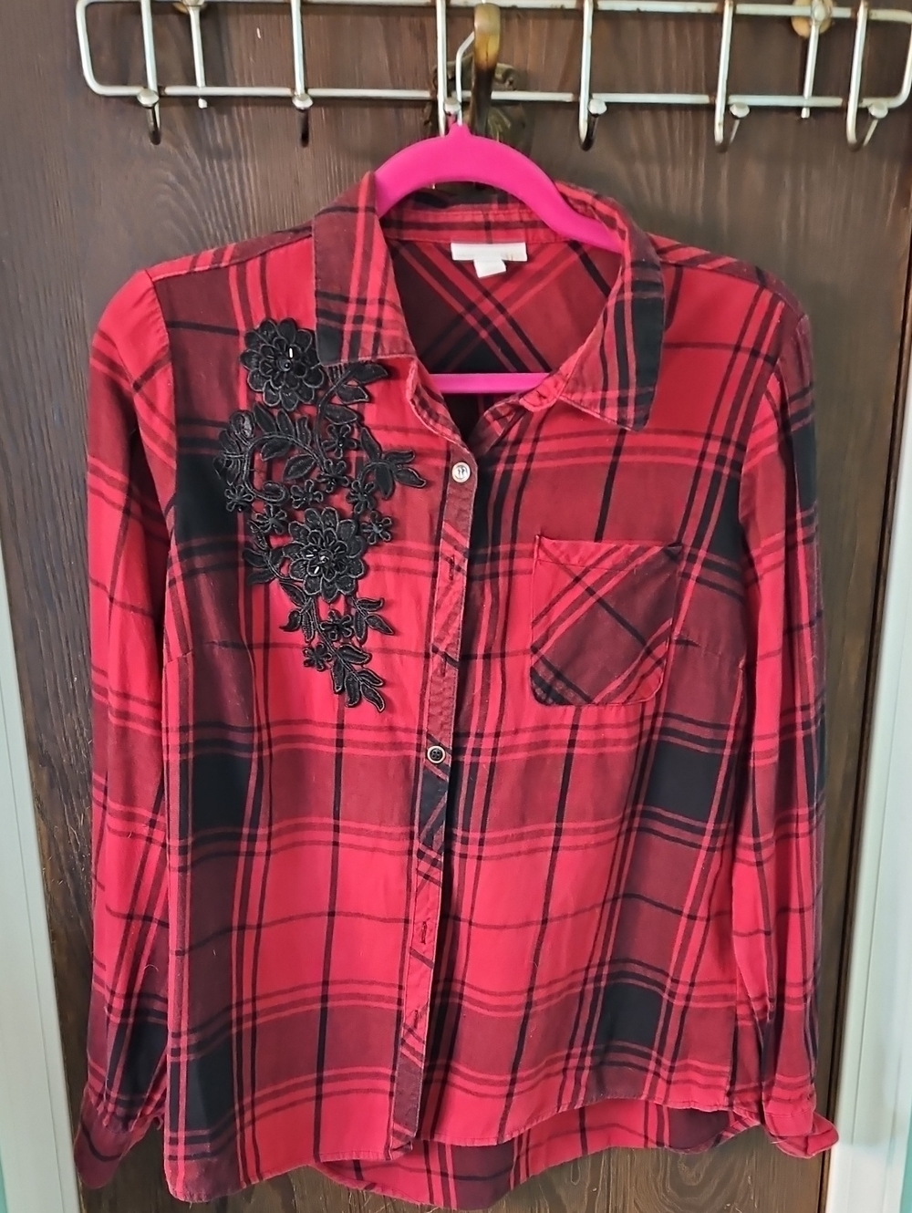 Westport Red and Black Plaid Button-Up